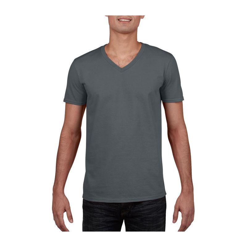 Tricou mânecă scurtă bărbat guler în V GI64V00  Gri