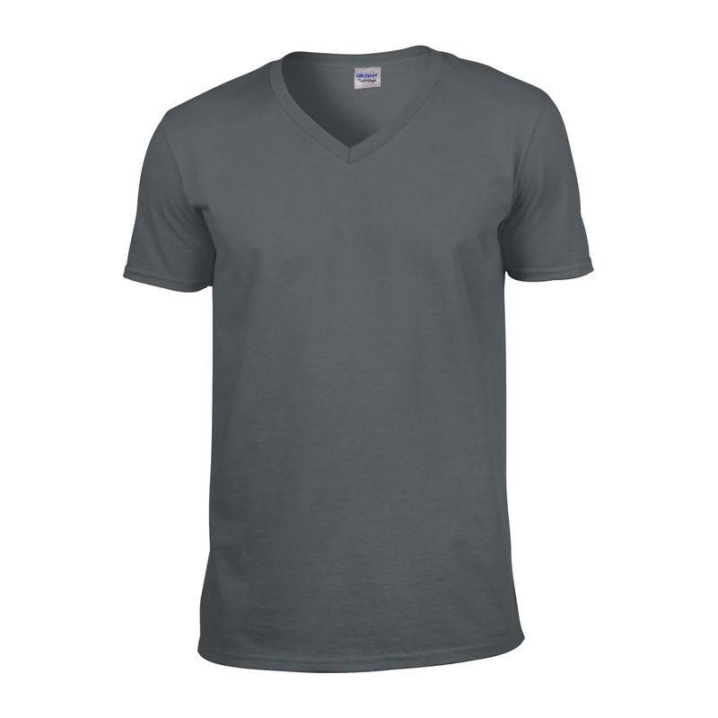 Tricou mânecă scurtă bărbat guler în V GI64V00  Gri XXL