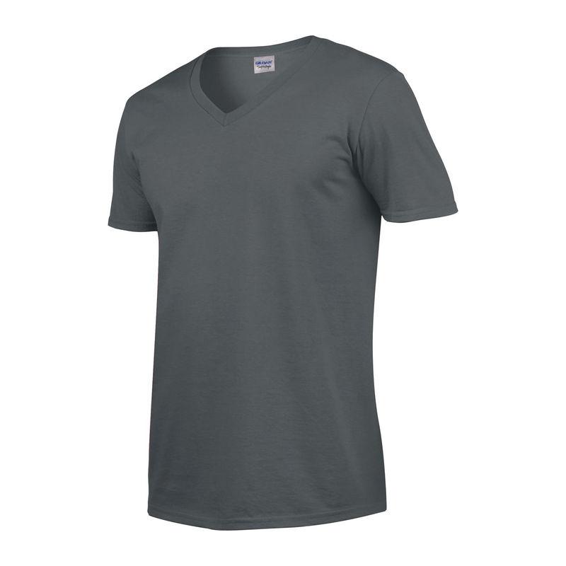 Tricou mânecă scurtă bărbat guler în V GI64V00  Gri XXL