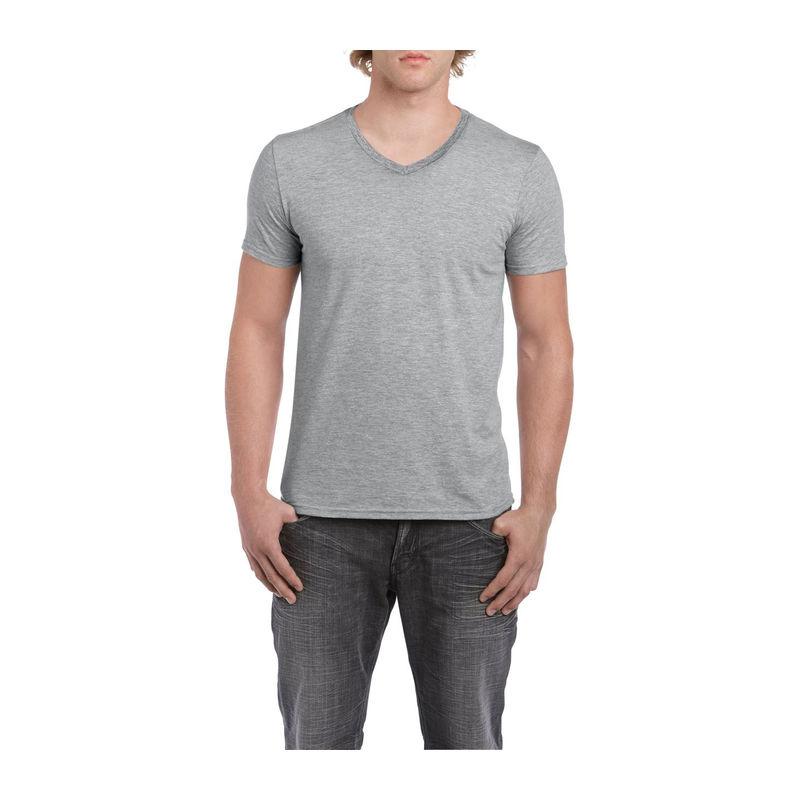 Tricou mânecă scurtă bărbat guler în V GI64V00  Gri M