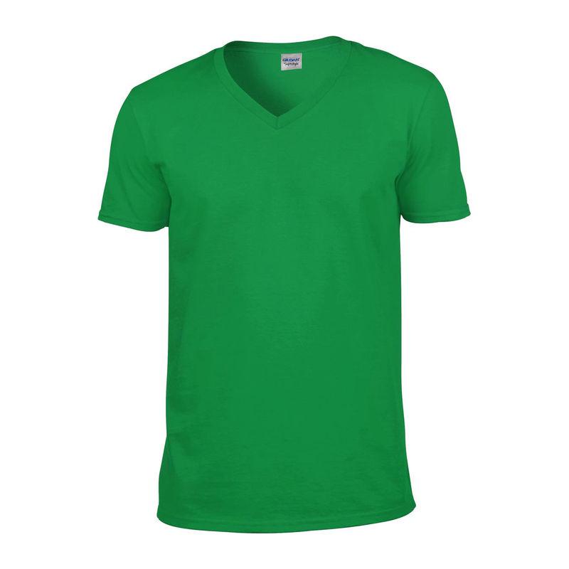 Tricou mânecă scurtă bărbat guler în V GI64V00  Verde S