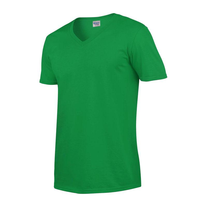 Tricou mânecă scurtă bărbat guler în V GI64V00  Verde S
