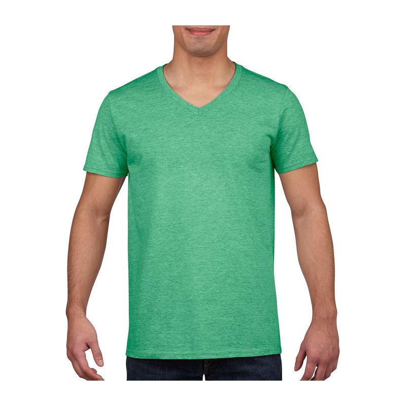Tricou mânecă scurtă bărbat guler în V GI64V00  Verde XL