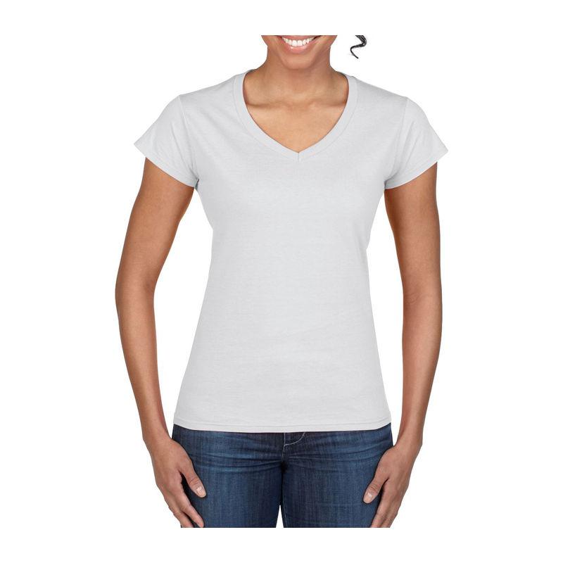 Tricou mânecă scurtă damă guler în V GIL64V00 White