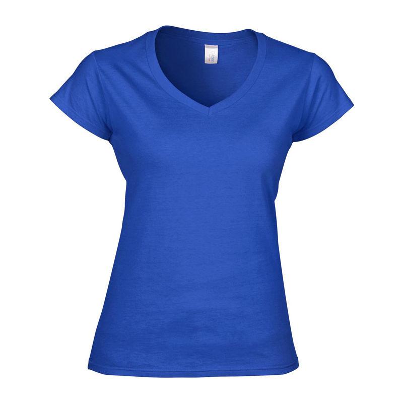 Tricou mânecă scurtă damă guler în V GIL64V00 Albastru XXL