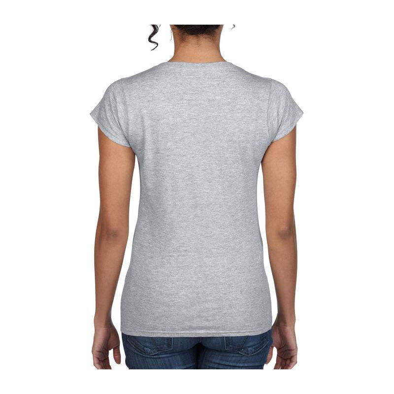 Tricou mânecă scurtă damă guler în V GIL64V00 Gri XXL
