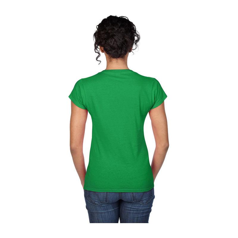 Tricou mânecă scurtă damă guler în V GIL64V00 Verde XXL