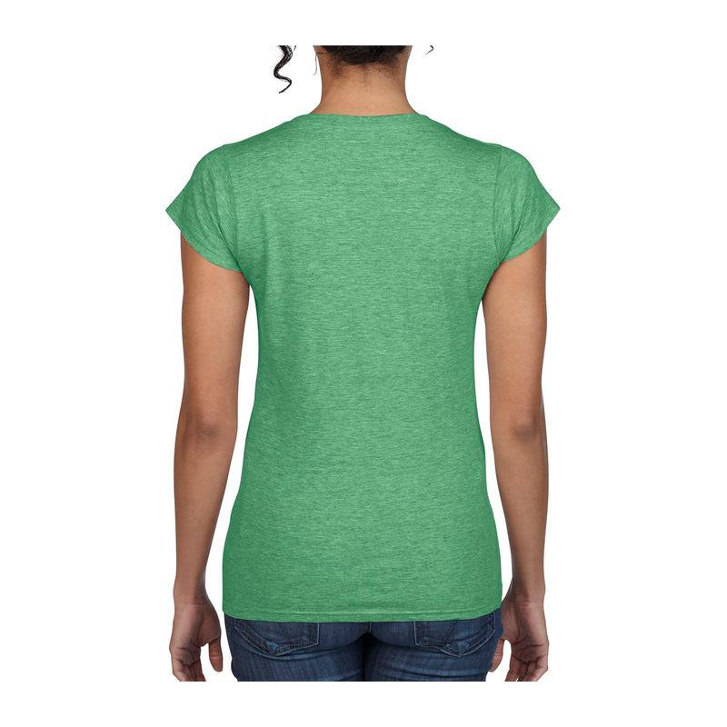 Tricou mânecă scurtă damă guler în V GIL64V00 Verde S