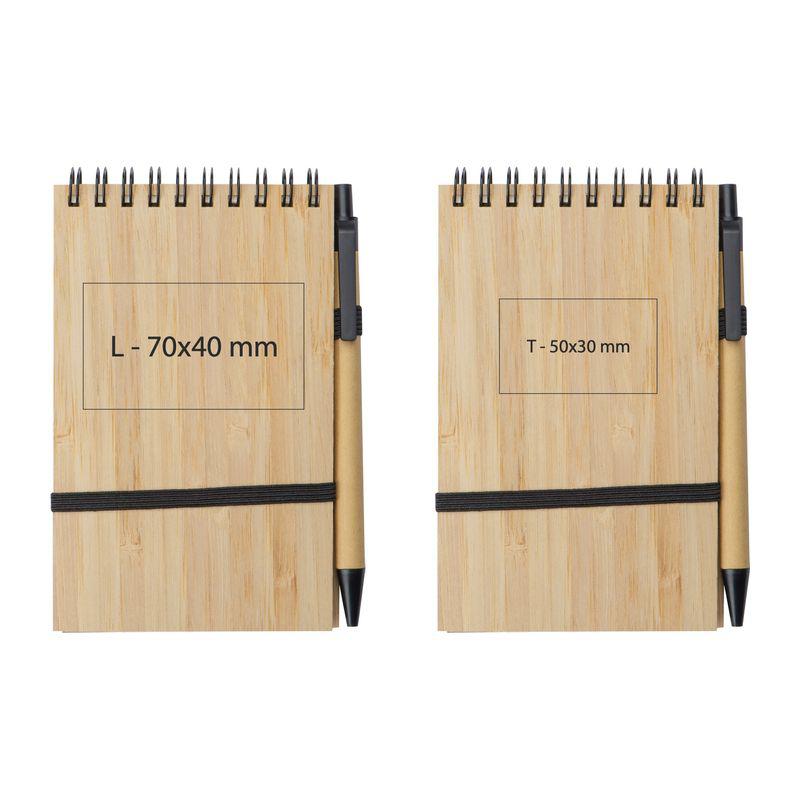 Bloc notes cu copertă din bambus A6 Beige