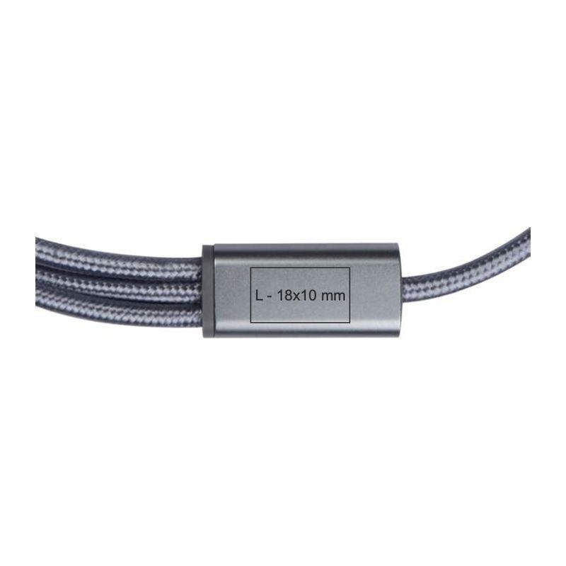 Încărcator cu cablu extra lung USB, Micro-USB, C-T Gri