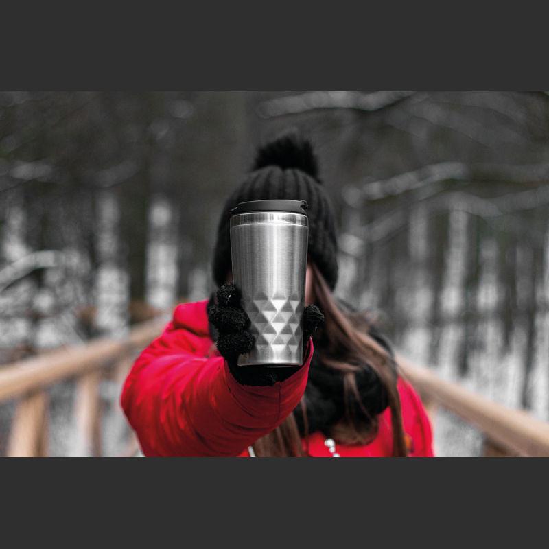 Cană termos cu perete dublu, 400 ml Gri