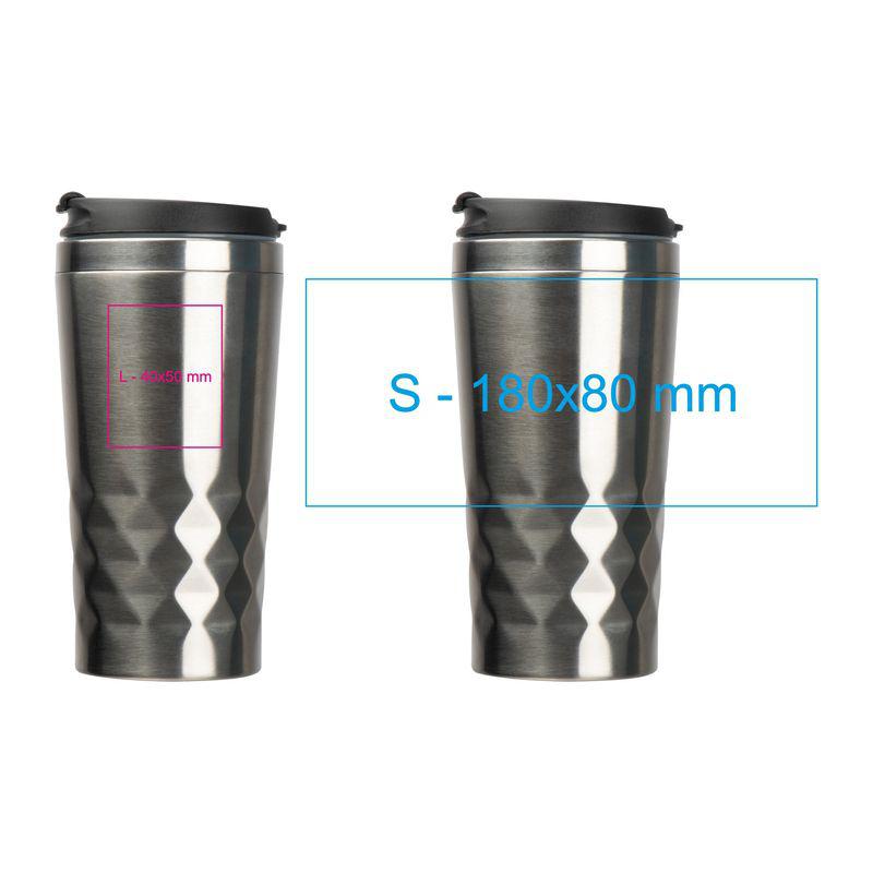 Cană termos cu perete dublu, 400 ml Gri