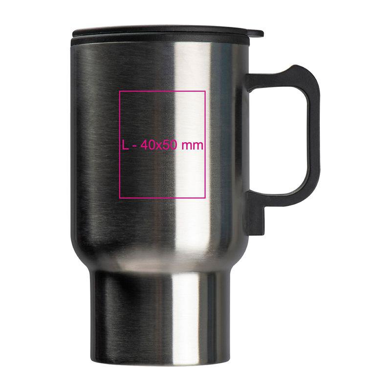 Cană din oțel inoxidabil cu funcție de încălzire USB Gri