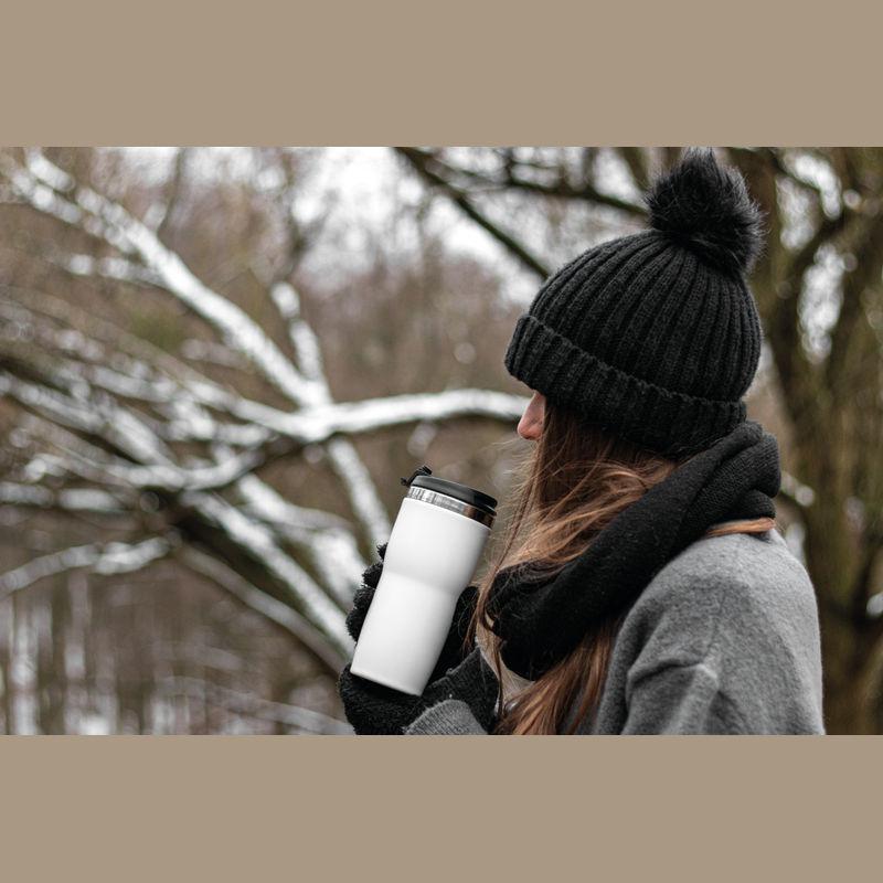 Cană termos cu perete dublu Alb