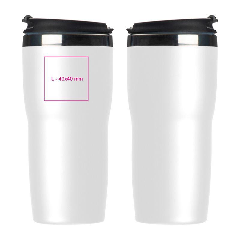 Cană termos cu perete dublu Alb