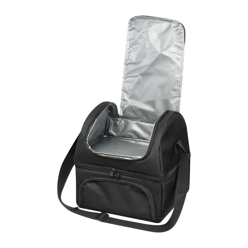 Geanta frigorifica cu 2 compartimente și recipient prânz Negru