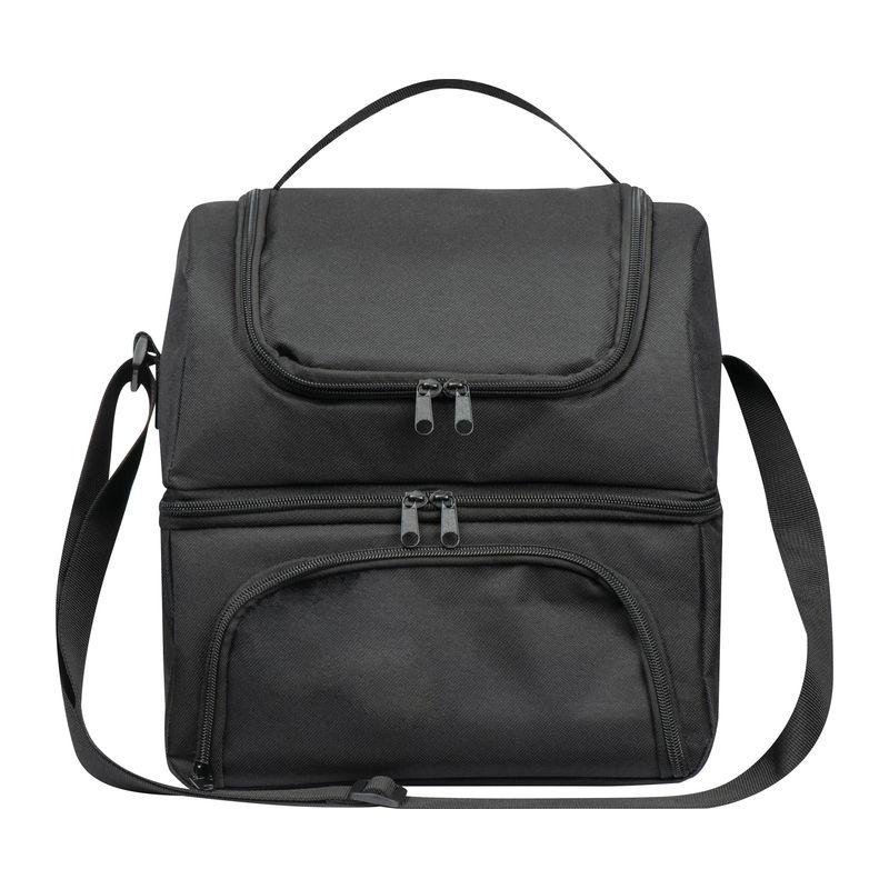 Geanta frigorifica cu 2 compartimente și recipient prânz Negru