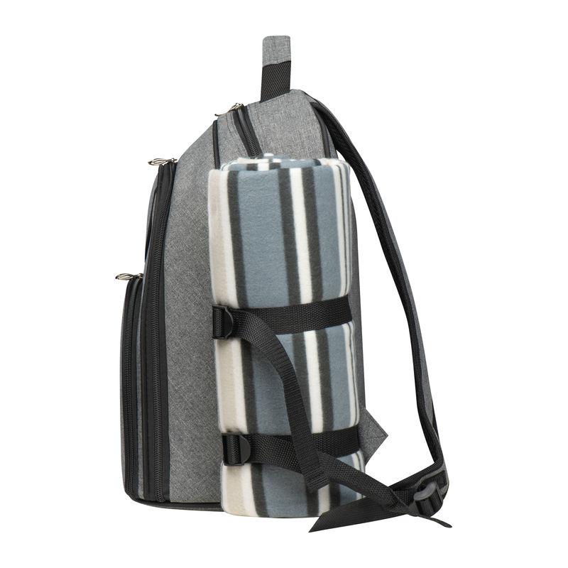 Rucsac picnic pentru 4 persoane, cu pătură inclusă Gri