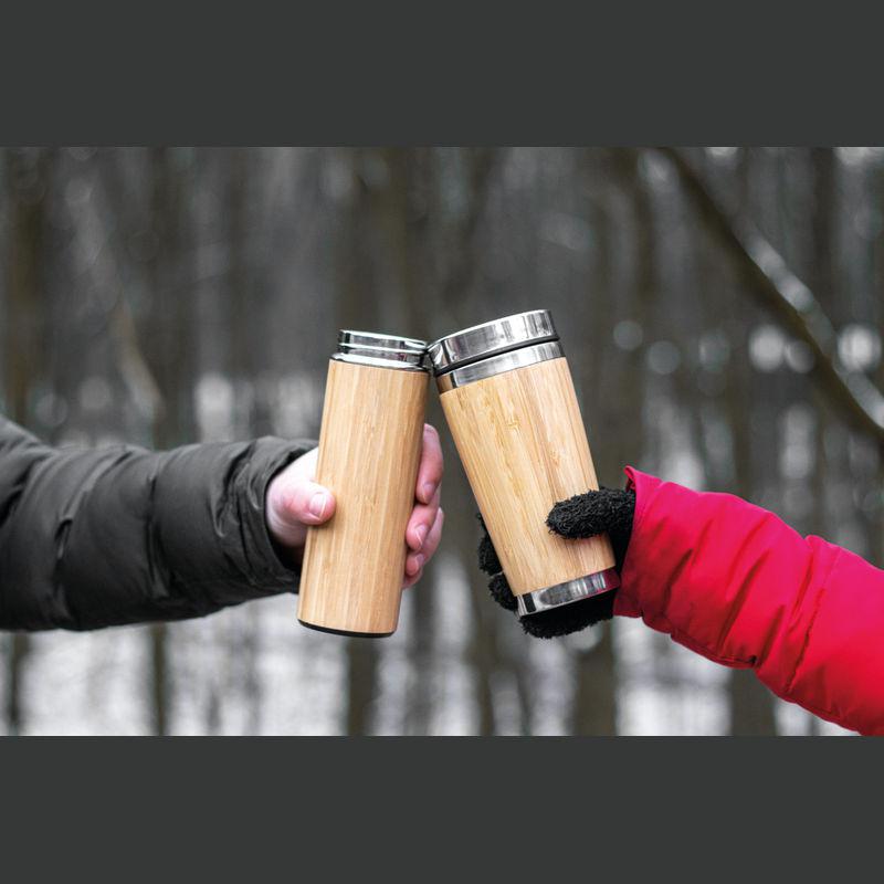 Set cană și sticlă termos Beige