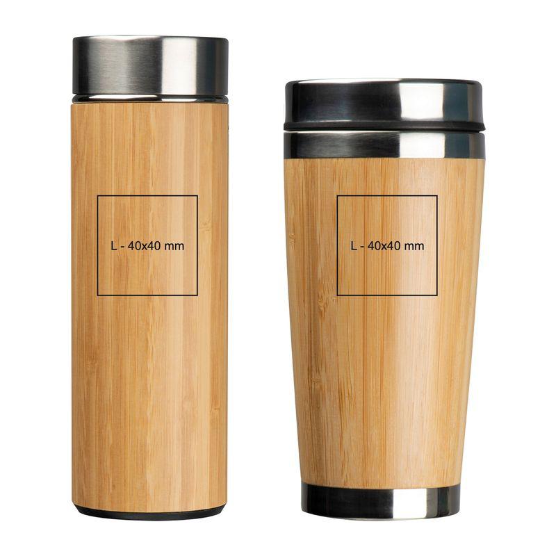 Set cană și sticlă termos Beige