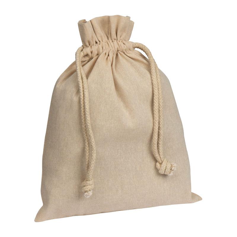 Sacoșă medie din bumbac reciclat cu șnur Beige
