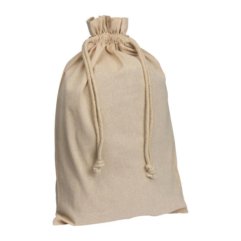 Sacoșă mare din bumbac reciclat cu șnur Beige