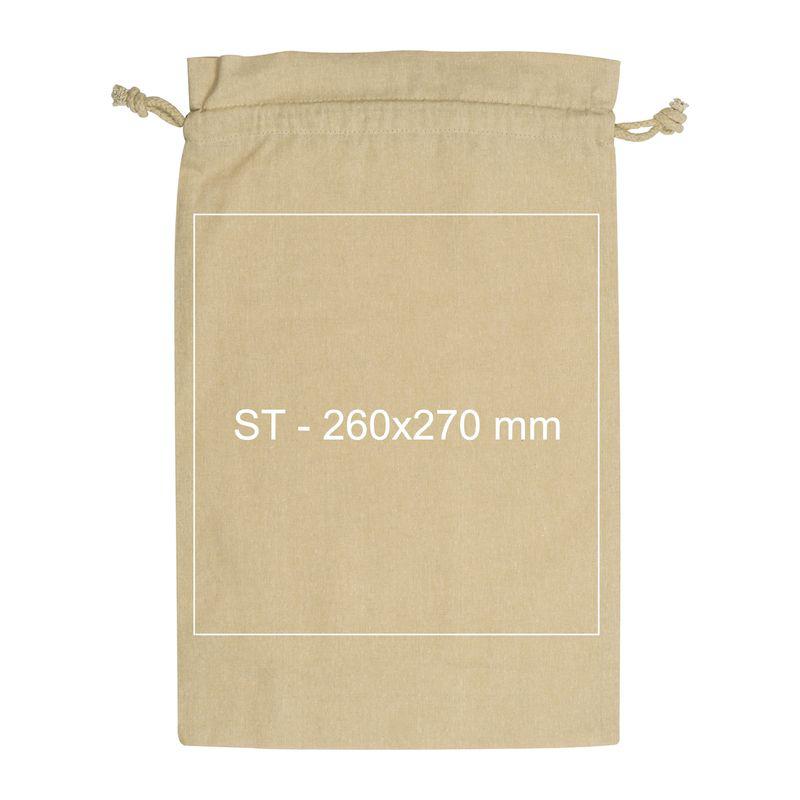 Sacoșă mare din bumbac reciclat cu șnur Beige