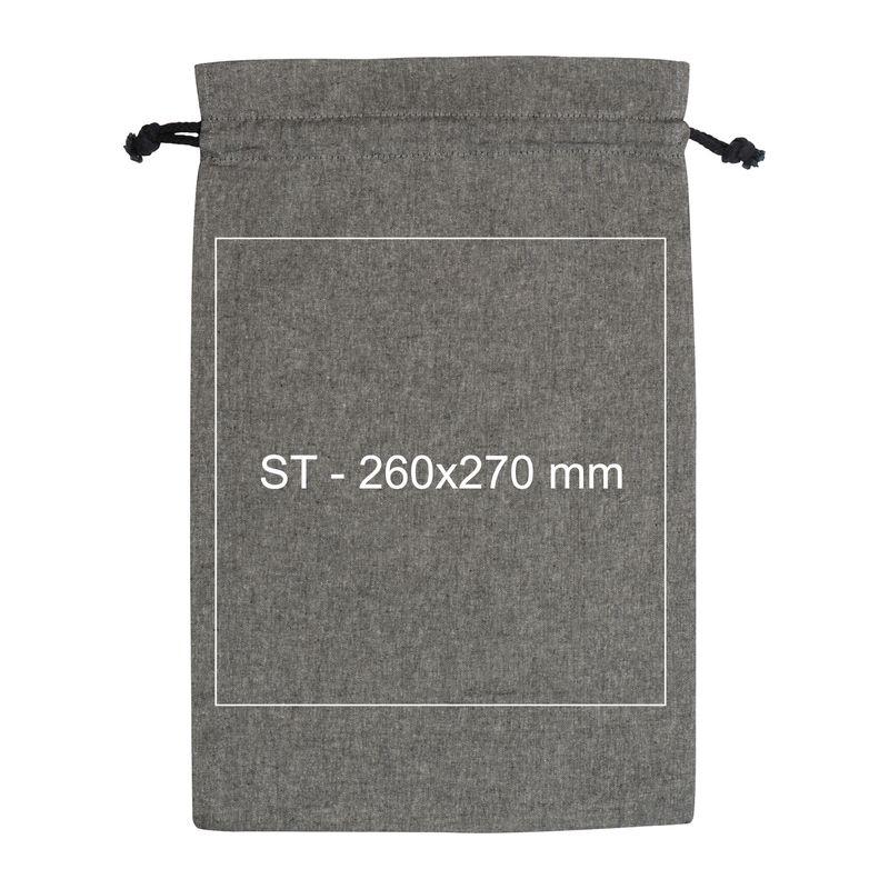 Sacoșă mare din bumbac reciclat cu șnur Gri