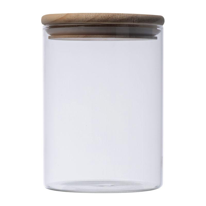 Borcan din sticla borosilicata cu capac din bambus, 700 ml Mixt