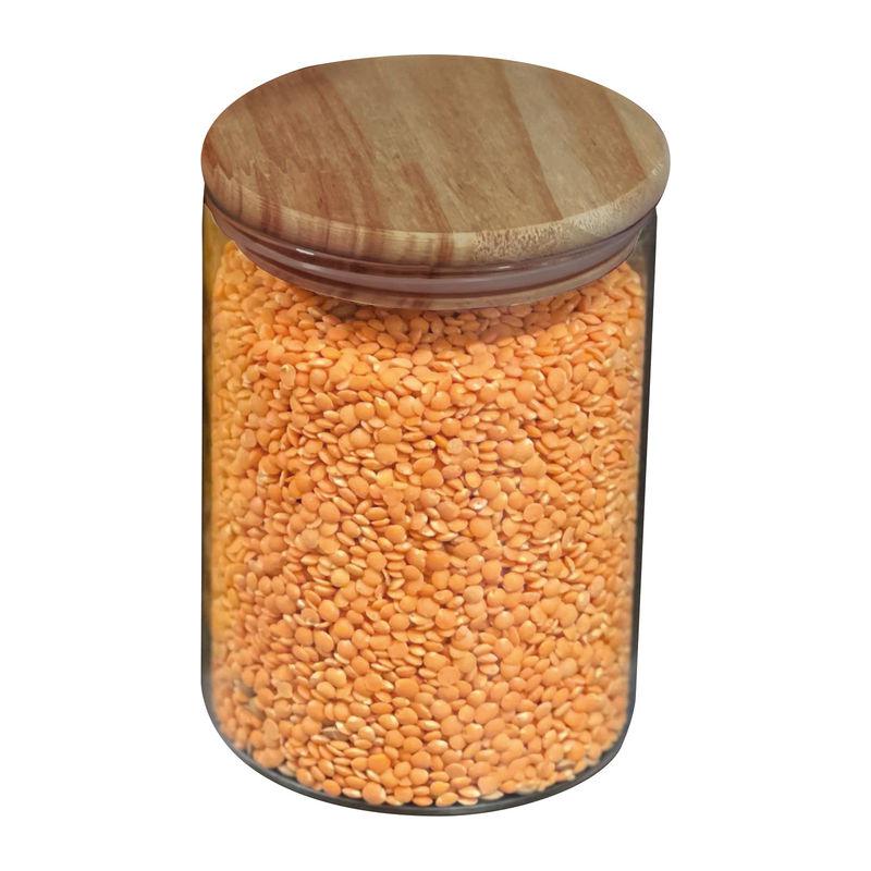 Borcan din sticla borosilicata cu capac din bambus, 700 ml Mixt