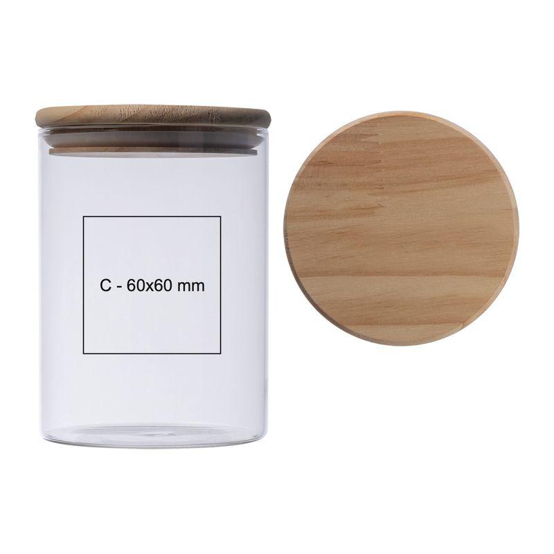 Borcan din sticla borosilicata cu capac din bambus, 700 ml Mixt