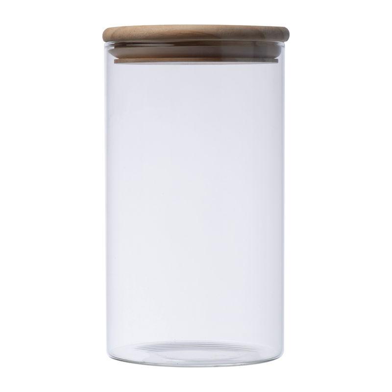 Borcan din sticla borosilicata cu capac din bambus, 1 L Mixt
