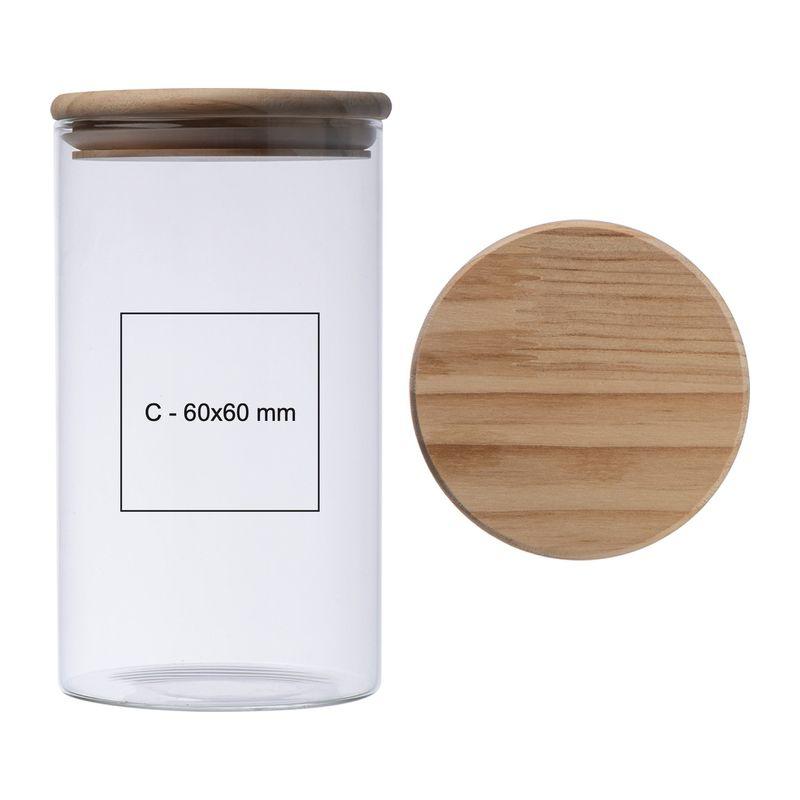 Borcan din sticla borosilicata cu capac din bambus, 1 L Mixt