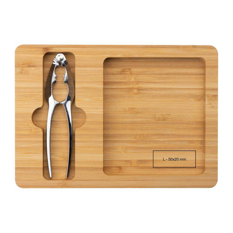 Spărgător de nuci/alune în tavă de bambus Beige