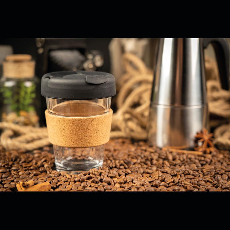 Cană din sticla borosilicată cu capac rezistent la scurgeri Mixt