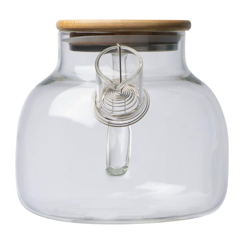 Cană de sticlă cu capac din bambus, 1000 ml Mixt