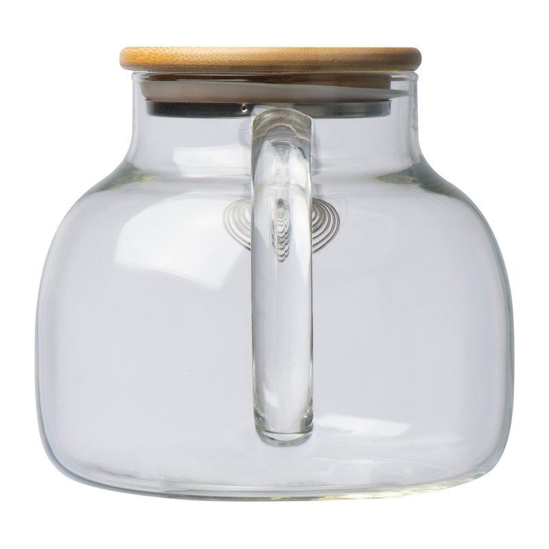 Cană de sticlă cu capac din bambus, 1000 ml Mixt