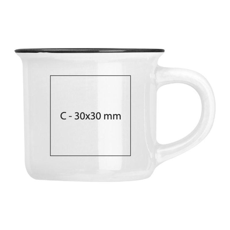 Cană ceramică espresso, 60 ml Alb
