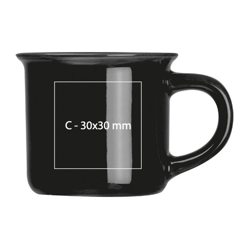 Cană ceramică espresso, 60 ml Negru