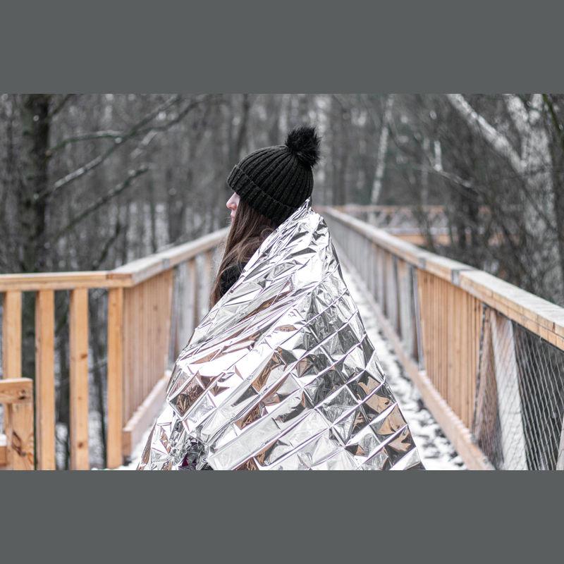 Pătură izolatoare din aluminiu cu husă Gri