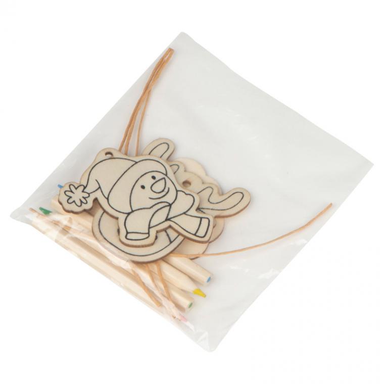 Set pentru desenat cu fihurine Căciun Beige