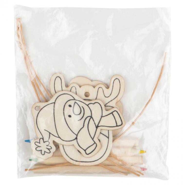 Set pentru desenat cu fihurine Căciun Beige