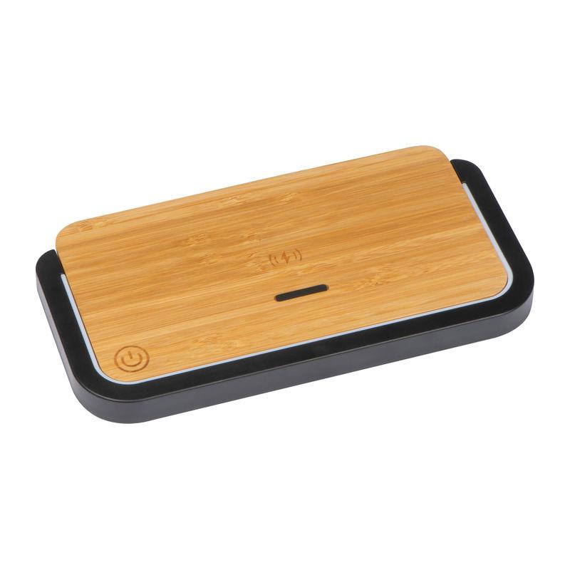 Încărcător wireless din bambus Beige