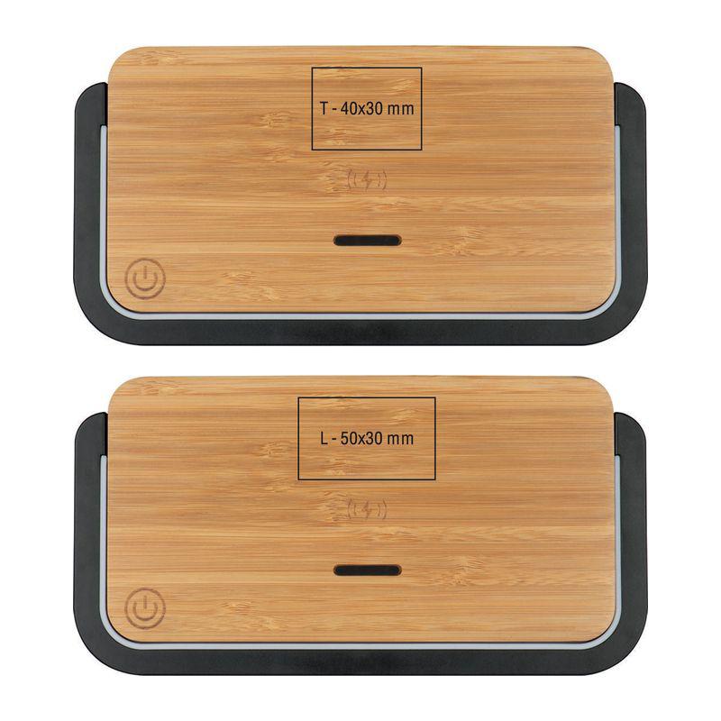 Încărcător wireless din bambus Beige