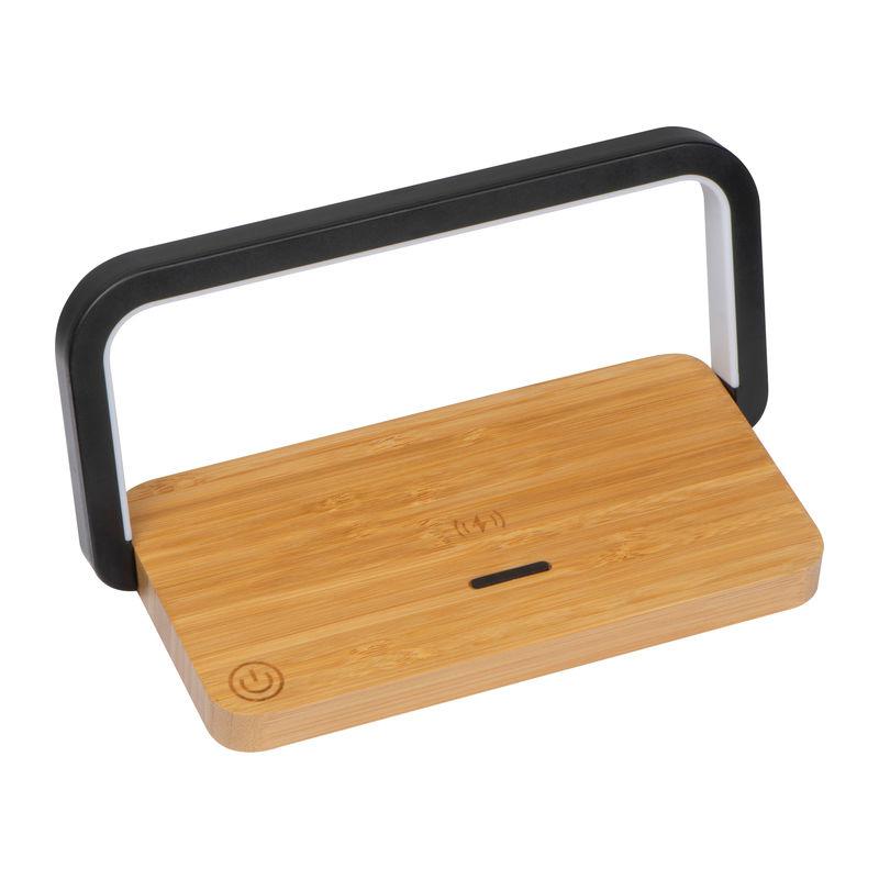 Încărcător wireless din bambus Beige