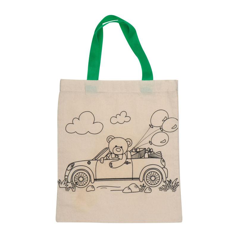 Geantă de bumbac 120 g/m²cu creioane colorate Beige