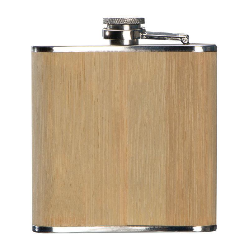 Recipient wisky cu înveliș din bambus Beige