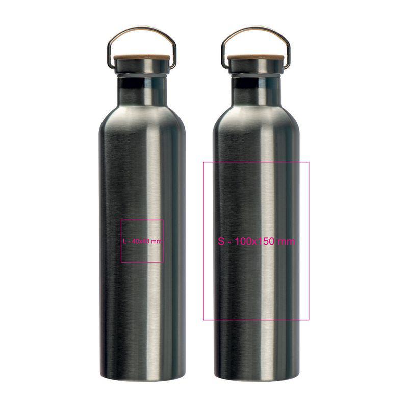 Termos cu perete dublu, 1000ml Gri-Argintiu