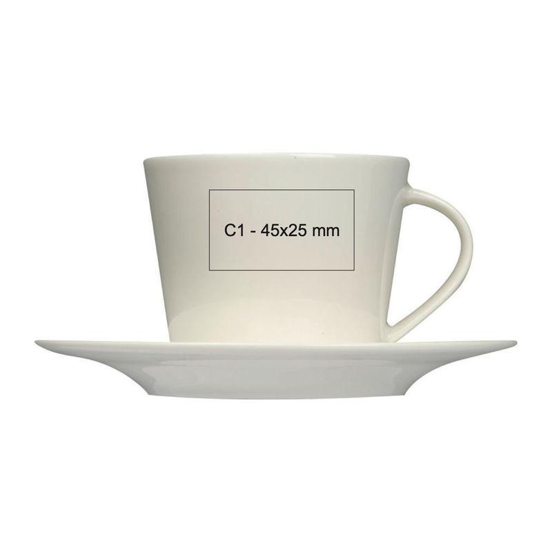 Ceașcă de 175ml cu farfurie Alb