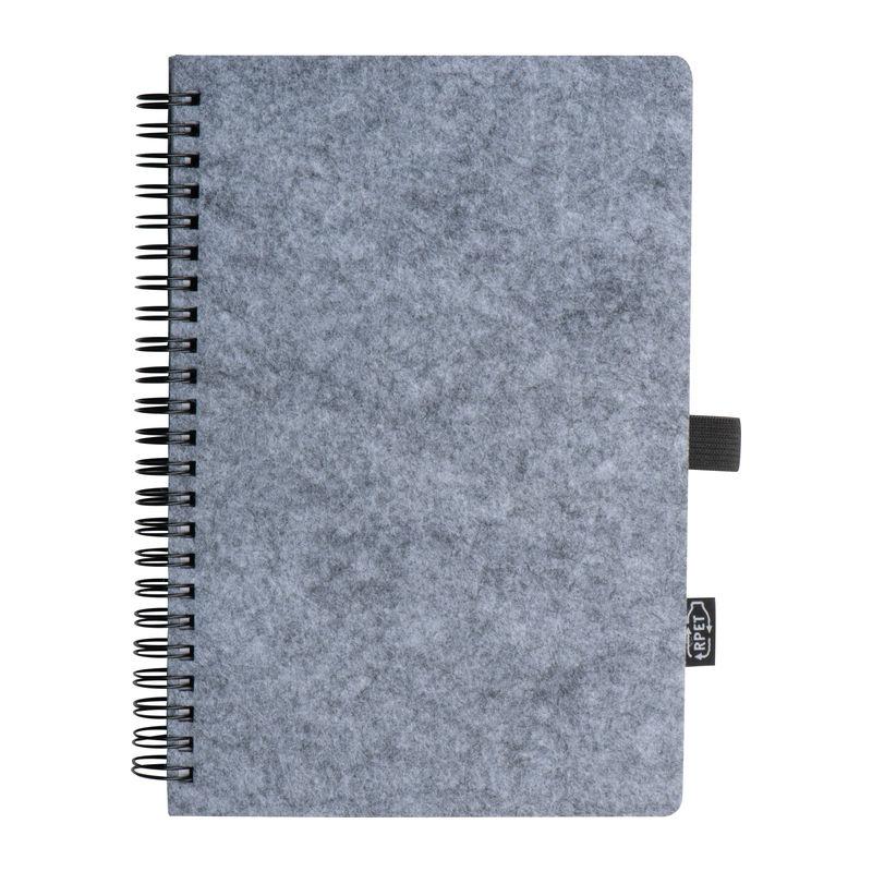 Caiet cu coperți din pâslă RPET Gri